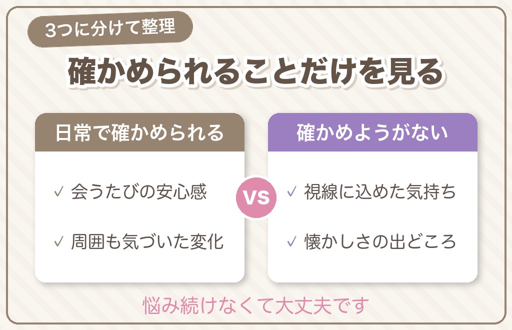 ツインレイ男性の容姿のサインと、現実で確かめられることを分ける整理表