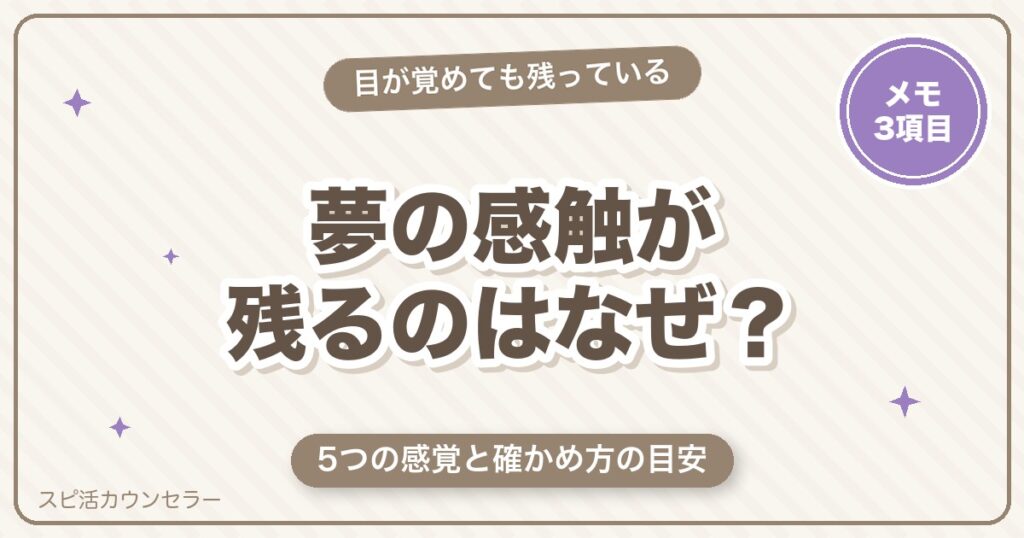 ツインレイの夢で感触が残るのはなぜ？5つの感覚と本物か確かめる目安